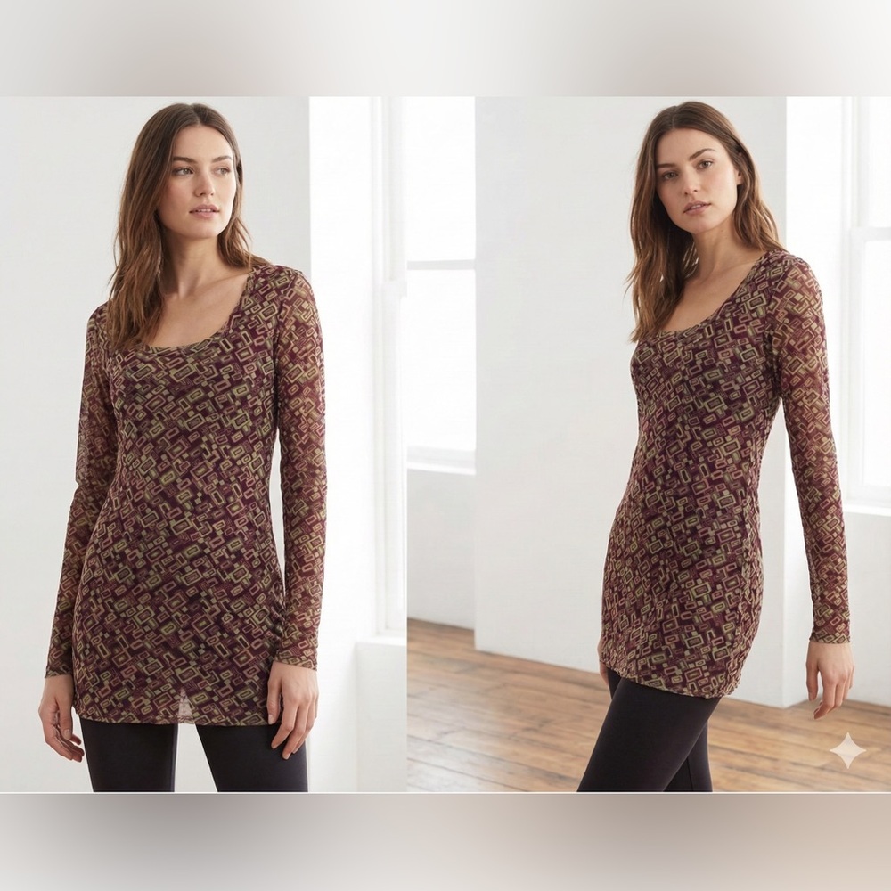 NWT Fun & Sexy Form Fitting Geometric Mesh Top - S